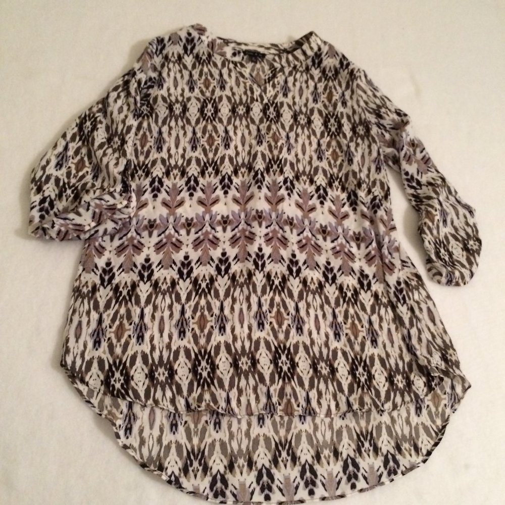 Sami & Jo women's blouse/shirt popover size medium 3/4 length sleeves Boho Top